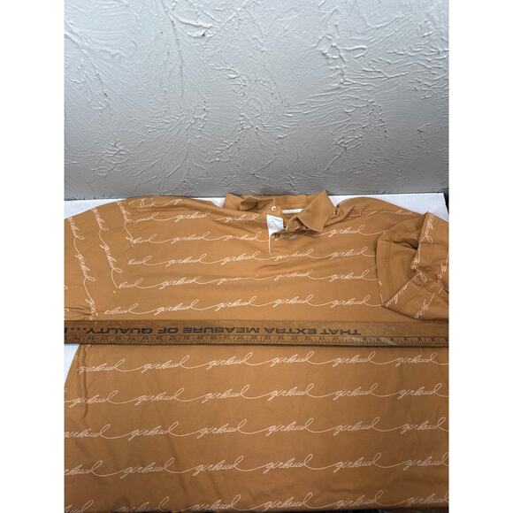 Marithe Francois Girbaud Polo Shirt Mens Spellout Signature Gold Vintage Size 3X - Picture 5 of 5